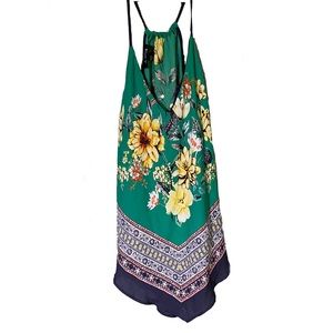 A. Byer Green Floral Top